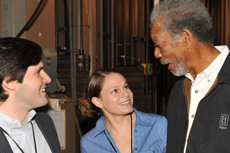 Law students with actor Morgan Freeman